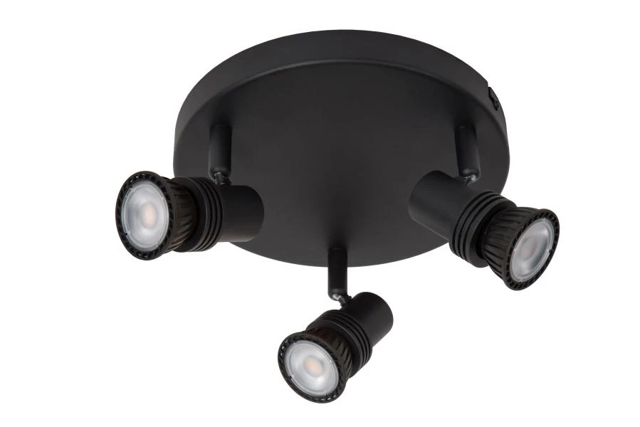 Lucide KIANTI - Ceiling spotlight - Ø 21 cm - 3xGU10 - Black - turned off